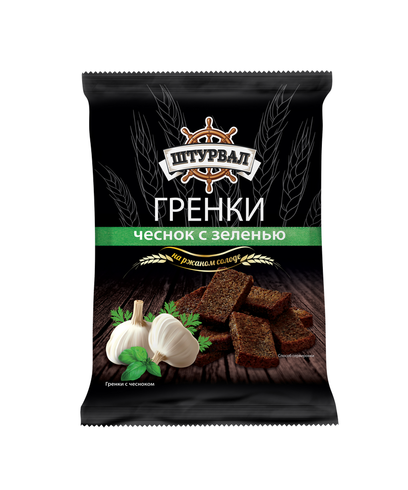 Гренки СОЛОДОВЫЕ с чесноком 100 гр/16