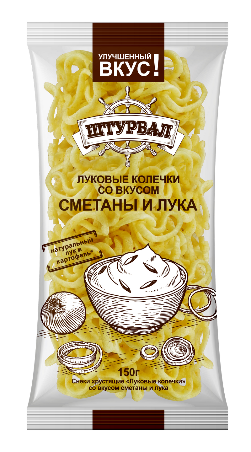 Луковые колечки "СМЕТАНА С ЛУКОМ - Штурвал" 150 гр/16