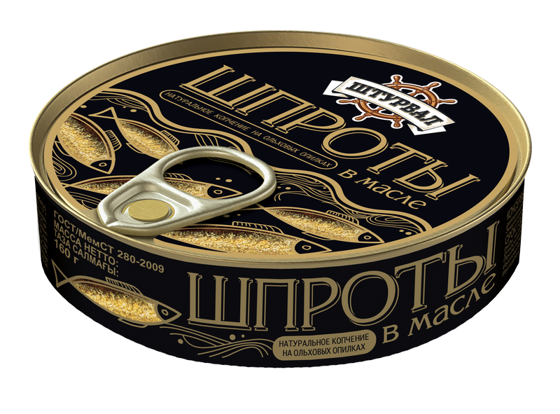 Шпроты в масле ключ "Штурвал" 160гр/36