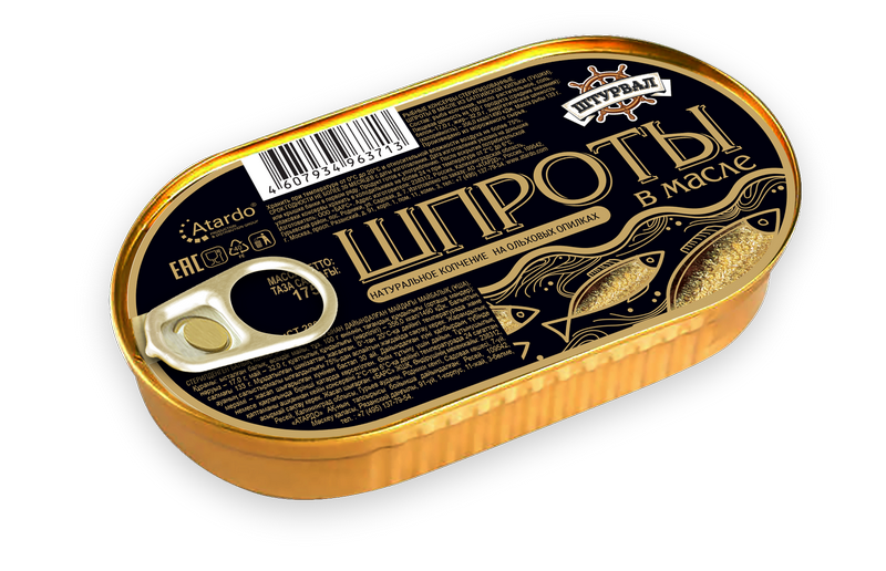 Шпроты в масле ключ "Штурвал" 175гр/24