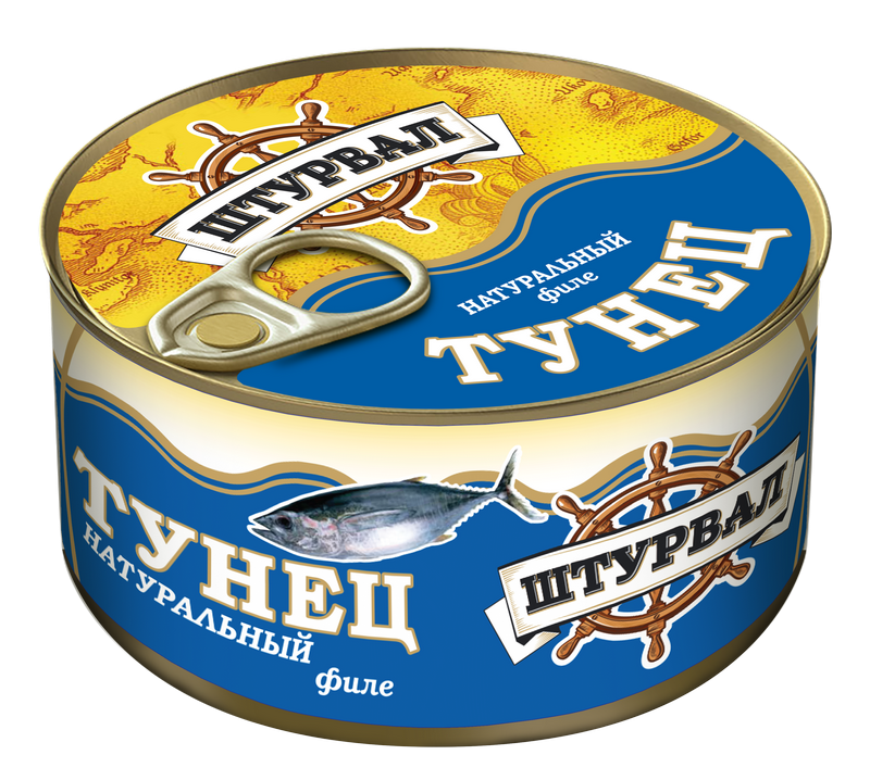 Тунец НАТУРАЛЬНЫЙ КЛЮЧ "Штурвал" 185 гр/24