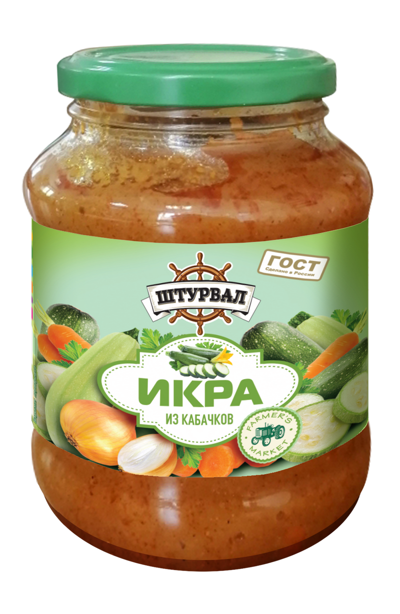 Икра из КАБАЧКОВ обжарен. ст/б "Штурвал" 480г/6