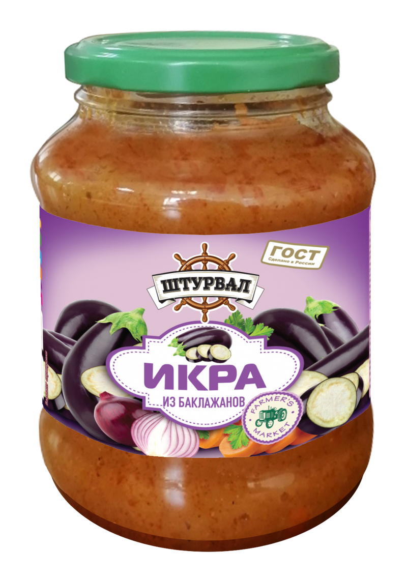 Икра из БАКЛАЖАН. обжарен. ст/б "Штурвал" 480г/6