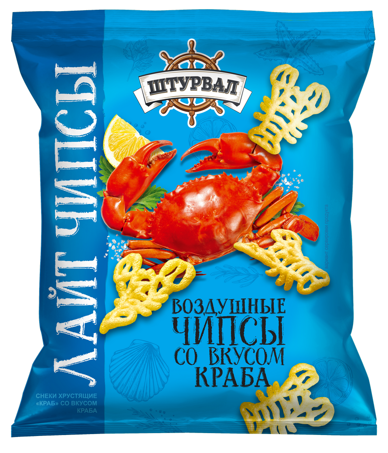 Чипсы CHIPS Lite "ОВАЛ" Краб" 65 гр/ 12