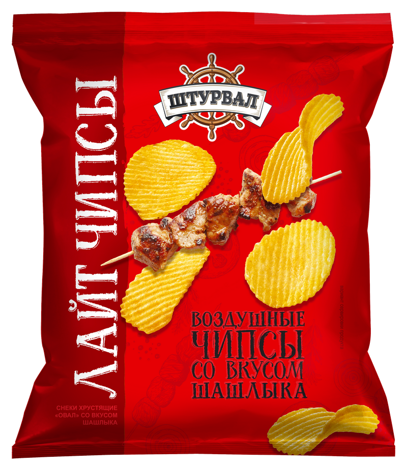 Чипсы CHIPS Lite "ОВАЛ" Шашлык" 65 гр/ 12