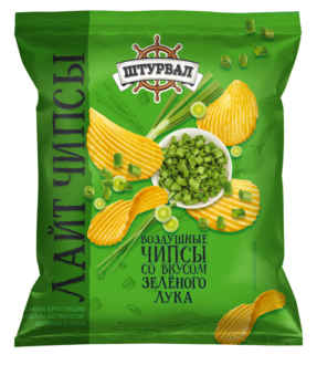 Чипсы CHIPS Lite "ОВАЛ" Зеленый лук" 65 гр/ 12