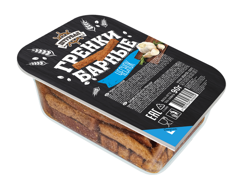 Гренки БАРНЫЕ с Чесноком  90 гр/16