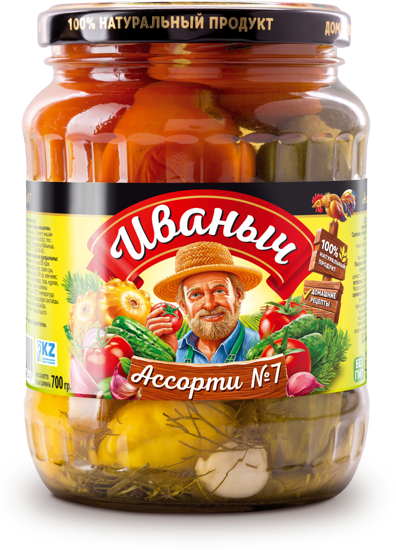 Ассорти "Иваныч" №7 (ТОМАТЫ, ОГУРЦЫ, ПАТИС) 700 мл/12