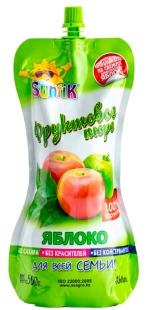 Фруктовое пюре яблоко Suntik 500 гр/30