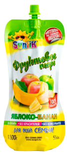 Фруктовое пюре яблоко-банан Suntik 500 гр/30