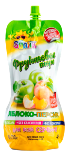 Фруктовое пюре яблоко-персик Suntik 500 гр/30