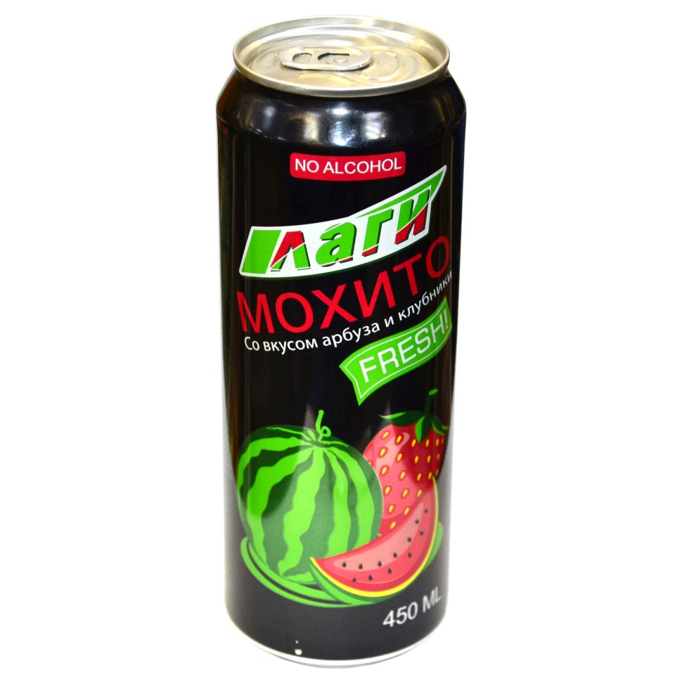 ЛАГИ МОХИТО АРБУЗ со вкусом арбуза и клубники  ж/б,  0,450 л./12